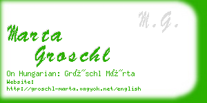 marta groschl business card